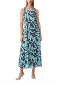 Chiffonkleid mit Plisseefalten blau