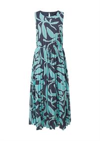 Chiffonkleid mit Plisseefalten blau