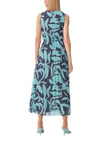 Chiffonkleid mit Plisseefalten blau