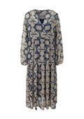 Chiffonkleid mit Unterkleid blau