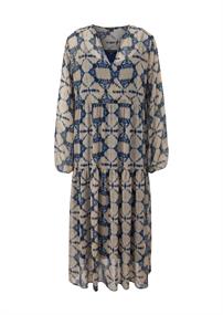 Chiffonkleid mit Unterkleid blau