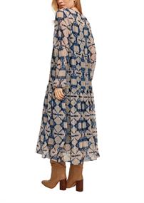 Chiffonkleid mit Unterkleid blau