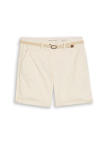 Chino Bermuda Shorts mit Gürtel dove white