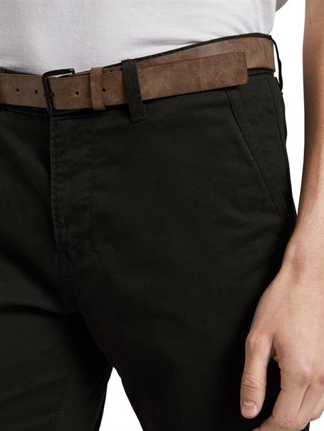 Chino Hose mit Gürtel black