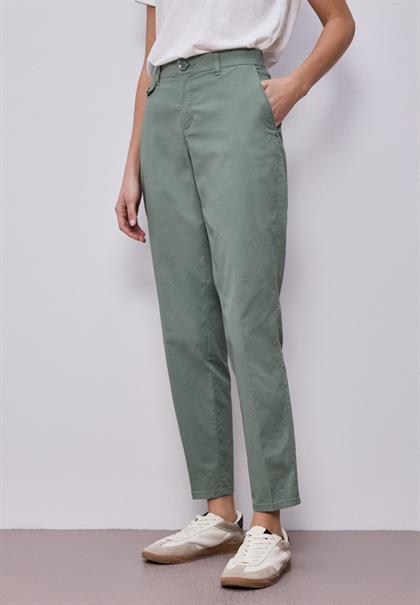 Chino im Casual Fit in softer Qualität dark mint green