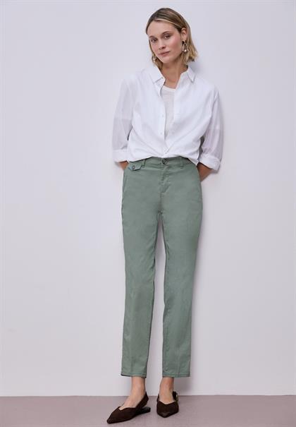 Chino im Casual Fit in softer Qualität dark mint green