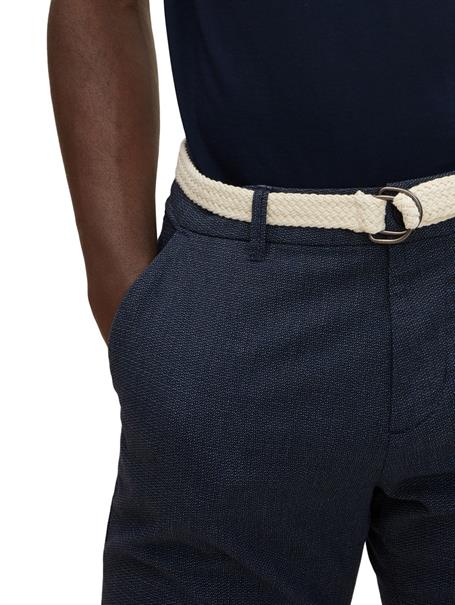 Chino Shorts mit Gürtel blue white dobby