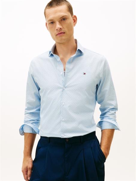 CL - POPLIN MINI PRINT SF SHIRT chambray sky - allover