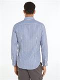 CL W-COTTON LINEN STRIPE SHIRT anchor blue - optic white