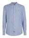 CL W-COTTON LINEN STRIPE SHIRT anchor blue - optic white