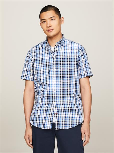 CL-W OXFORD MULTI GINGHAM RF S/S white - misty coast - multi