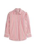 Classic Oversized Fit Poplin Shirt wide banker stp ecru liberty red