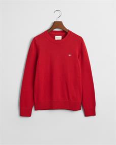 Classic Rundhalspullover aus Baumwolle ruby red