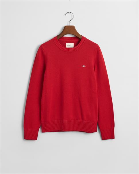 Classic Rundhalspullover aus Baumwolle ruby red