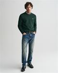 Classic Rundhalspullover aus Baumwolle tartan green