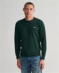 Classic Rundhalspullover aus Baumwolle tartan green