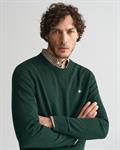 Classic Rundhalspullover aus Baumwolle tartan green