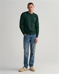 Classic Rundhalspullover aus Baumwolle tartan green