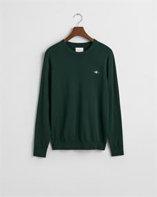 Classic Rundhalspullover aus Baumwolle tartan green