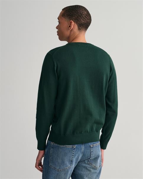 Classic Rundhalspullover aus Baumwolle tartan green