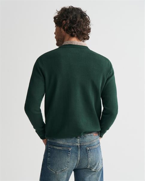 Classic Rundhalspullover aus Baumwolle tartan green