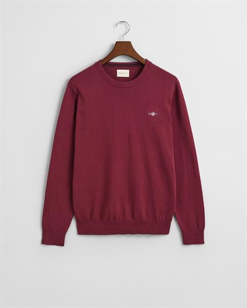 Classic Rundhalspullover aus Baumwolle wine red