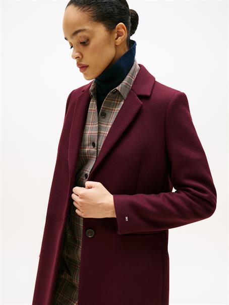 CLASSIC SB WOOL REG COAT deep burgundy