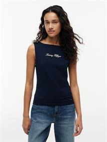 CLASSIC SCRIPT BOAT-NK TOP dark night navy