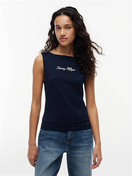 CLASSIC SCRIPT BOAT-NK TOP dark night navy