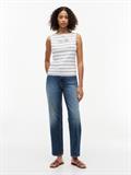 CLASSIC SCRIPT BOAT-NK TOP fine stp ecru - dark night navy