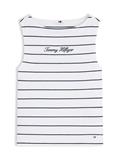 CLASSIC SCRIPT BOAT-NK TOP fine stp ecru - dark night navy