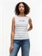 CLASSIC SCRIPT BOAT-NK TOP fine stp ecru - dark night navy