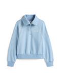 CLASSIC SCRIPT FLEECE HALF-ZIP brisk blue heather
