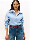 CLASSIC SCRIPT FLEECE HALF-ZIP brisk blue heather