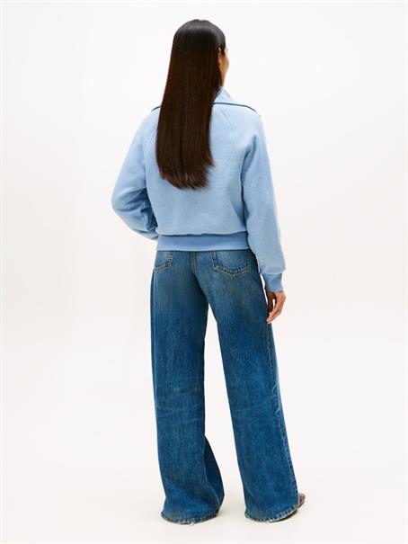CLASSIC SCRIPT FLEECE HALF-ZIP brisk blue heather