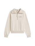 CLASSIC SCRIPT FLEECE HALF-ZIP heather oatmilk