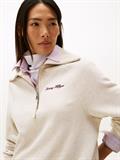 CLASSIC SCRIPT FLEECE HALF-ZIP heather oatmilk