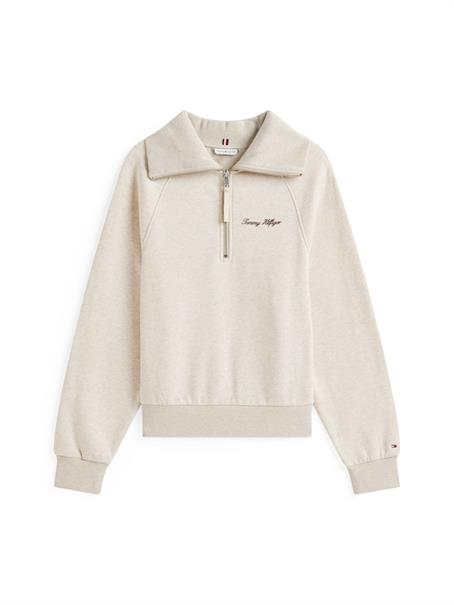CLASSIC SCRIPT FLEECE HALF-ZIP heather oatmilk