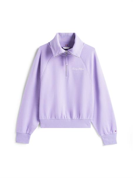 CLASSIC SCRIPT FLEECE HALF-ZIP lavender ash
