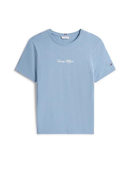 CLASSIC SCRIPT REG SS TEE brisk blue heather
