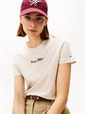 CLASSIC SCRIPT REG SS TEE heather oatmilk