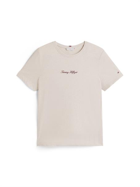 CLASSIC SCRIPT REG SS TEE heather oatmilk