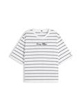 CLASSIC SCRIPT TRAPEZE TEE fine stp ecru - dark night navy
