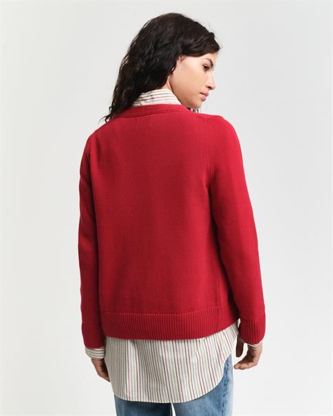 Classic Strickjacke aus Baumwolle ruby red