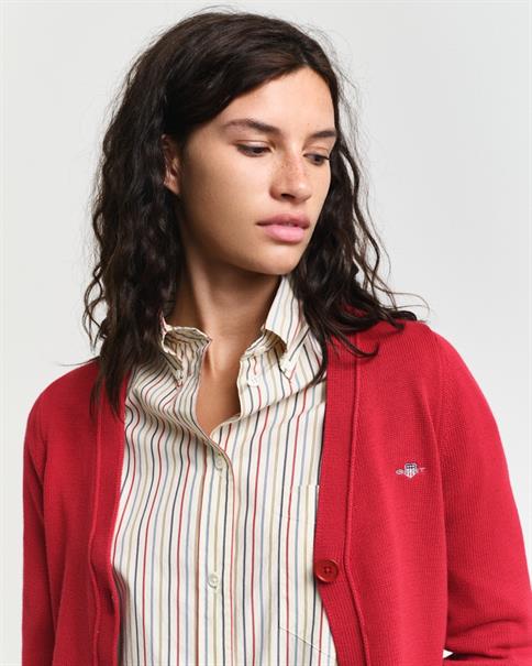 Classic Strickjacke aus Baumwolle ruby red