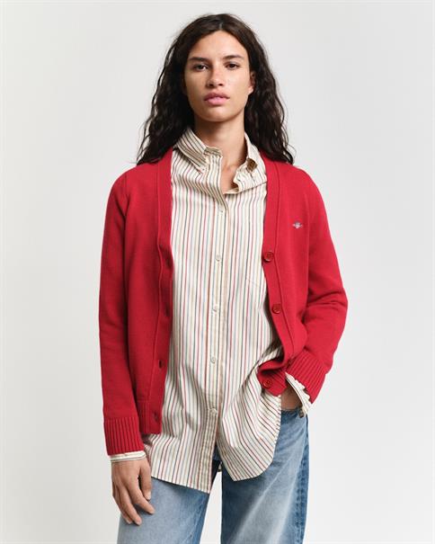 Classic Strickjacke aus Baumwolle ruby red