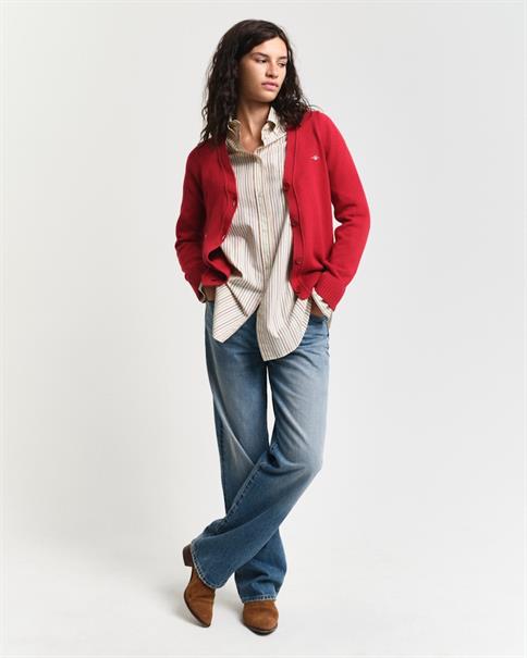 Classic Strickjacke aus Baumwolle ruby red