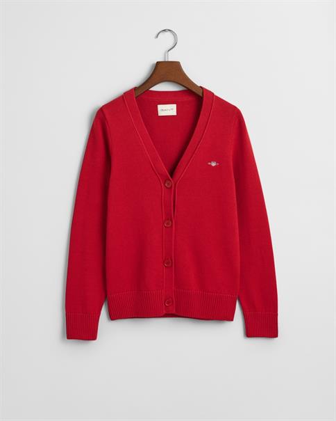 Classic Strickjacke aus Baumwolle ruby red