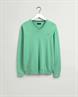 Classic V-Neck Pullover aus Baumwolle ocean green melange