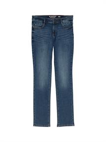 clean mid stone blue denim